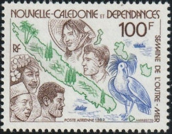 THEMATIC OVERSEAS WEEK:  POPULATION, BIRD AND MAP OF THE ISLAND   -  NEW CALEDONIA - Autres & Non Classés