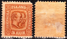 ICELAND / ISLAND 1907 Kings. 3A Watermark Crown, Mint (defect) - Nuovi
