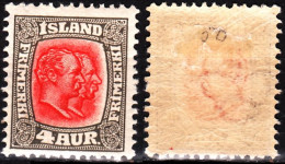 ICELAND / ISLAND 1907 Kings. 4A Watermark Crown, MLH OG Lot #1 - Unused Stamps