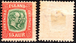 ICELAND / ISLAND 1907 Kings. 15A Watermark Crown, MLH No Gum - Nuovi