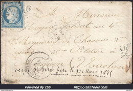 FRANCE N°60C SUR LETTRE GC 407 + CACHET A DATE BEAUVILLE DU 01/03/1875 - 1871-1875 Ceres