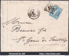 FRANCE N° 45C SUR LETTRE GC 532 BORDEAUX GIRONDE + CAD DU 20/01/1871 - 1870 Ausgabe Bordeaux