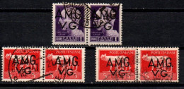 1945 - Italia - Venezia Giulia AMG-VG 8 X 2 + 10 X 4 Democratica     ------- - Afgestempeld