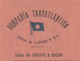 NAVIGATION 1914 BILL OF LADING CONNAISSEMENT CONOCIMIENTO Compania Transatlatica Cadix Pour Maracaibo VENEZUELA V.HIST. - Spain