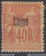 CHINE TYPE GROUPE 40c ROUGE-ORANGE N° 10 NEUF * GOMME AVEC CHARNIERE FORTE - Nuevos