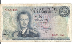 LUXEMBOURG 20 FRANCS 1966 VF P 54 - Luxemburg