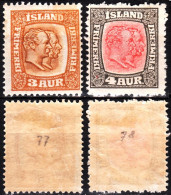 ICELAND / ISLAND 1915/1917 Kings, 3A 4A, Wmk Crosses, MHOG - Ungebraucht