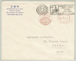 Belgien / Belgique 1930, Brief Freistempel / EMA / Meterstamp Portland Cement Anvers - Bern (Schweiz), Weltausstellung - ...-1959