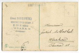 !!! CILICIE, CARTE POSTALE AU TARIF IMPRIME DE 1917 EN-TETE BONKOWSKI CONTRUCTION DU CHEMIN DE FER BAGDAD - ADANA - Cartas & Documentos