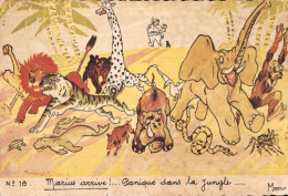 CPSM Illustrateur (F.Bourgeois) - 18. Marius Arrive - Panique Dans La Jungle - Bourgeois