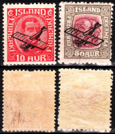 ICELAND / ISLAND 1928-29 Airmail: Plane Overprint. Complete Set, MHOG Lot #1 - Aéreo