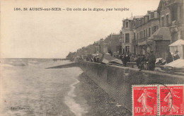 St Aubin Sur Mer * Un Coin De La Digue , Par Tempête - Saint Aubin