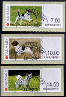 DENMARK 2015   Danish Dog Breeds   ATM Labels    MiNr.78-80      ( Lot  H 1990 ) - Automatenmarken [ATM]