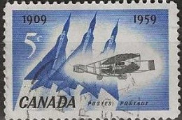 CANADA 1959 50th Anniversary Of First Flight Of The Silver Dart In Canada - 5c - John McCurdy's Biplane Silver Dart FU - Used Stamps