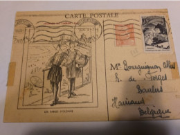 Yver Et Tellier N°808 Et N°829 Sur Carte Postale ( Journée Du Timbre 1946). - Andere & Zonder Classificatie