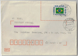 Brazil 1995 Cover Sent From Nazaré To São Paulo stamp Brazilian Flag 1st Postage Rate - Covers & Documents