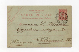 !!! ENTIER POSTAL DU LEVANT CACHET CONSTANTINOPLE GALATA DU 19/2/1910 POUR LA HONGRIE - Cartas & Documentos