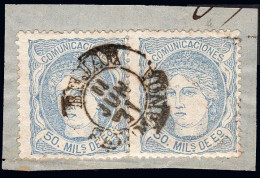 Salamanca - Edi O 107 Pareja - 50 Mil. - Fragmento Mat Fech. Tp. I "Béjar" - Used Stamps