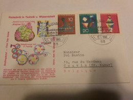 Michel N° 546/548 FDC 12/01/1958.Bonn Naar Belgien (Couvin) - 1950-1970