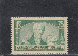 France - Année 1935 - Neuf** - N°YT 303** - Benjamin, Baron Delessert - Unused Stamps