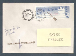 France, Distributeur, 161, LISA, Type C, Oblitéré, TTB, Avec Inscription Paris Louvre CTC, 1 Enveloppe - 1990 Type « Oiseaux De Jubert »