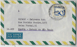 Brazil 1970s Cover Sent From Santa Cruz Do Sul To Franca Definitive Stamp 20 Cents Telefunken Electronic Sorting Mark - Lettres & Documents