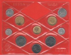 Italia Repubblica 1981 Serie Divisionale 1 + 2 + 5 + 10 + 20 + 50 + 100 + 200 Lire UNC - Jahressets & Polierte Platten