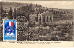 Israël - Jérusalem - Mont Des Oliviers Avec La Basilique - Cachet Réunions Diplomatiques France Israël 1999 - 1999 - Brieven En Documenten