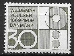 Danemark 1969 N° 496 Neuf** Valdemar Poulsen - Unused Stamps