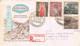 52280. Carta Certificada ANDORRA Española 1964 A Barcelona. Carteria - Storia Postale