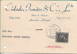 Portugal , 1958 ,  CIDADE IRMÃOS & Cª  ,  Wine VALBELO , Machinery  Factory , Arraiolos Postmark , Commercial Mail - Portugal