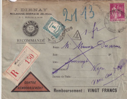France Taxe Sur Lettre - 1859-1959 Covers & Documents