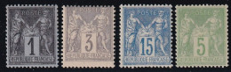 France N°83 & 87, 101, 106 - Neuf ** Sans Charnière - TB - 1876-1898 Sage (Type II)