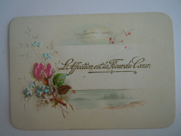 Carte Mignonnette Kaartje L'affection Est La Fleur Du Coeur Fleurs En Tissu Gaufrée 11 X 7,5 Cm - Valentine's Day