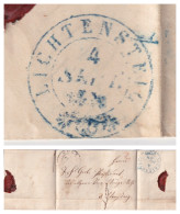 LETTRE. 1846. GOSSAU. CACHET LICHTENSTEIN BLEU - ...-1845 Prephilately