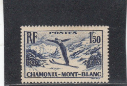 France - Année 1937 - Neuf** - N°YT 334 - Championnats Intern. De Ski à Chamonix - Nuevos