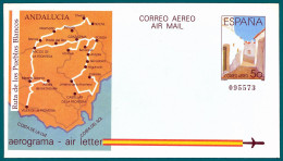 España. Spain. 1988. Aerograma. Air Letter. Rutas Turisticas. Ruta De Los Pueblos Blancos - Cartas & Documentos