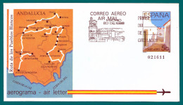 España. Spain. 1988. Aerograma. Air Letter. Rutas Turistica. Ruta De Los Pueblos Blancos - Cartas & Documentos