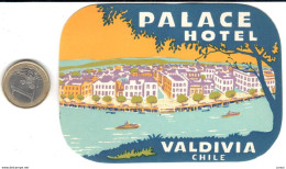 ETIQUETA DE HOTEL  - PALACE HOTEL  - VALDIVIA  -CHILE - Etiquettes D'hotels