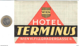 ETIQUETA DE HOTEL   HOTEL TERMINUS   -WIEN (VIENA)  AUSTRIA - Etiquettes D'hotels