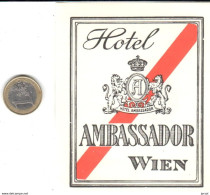 ETIQUETA DE HOTEL   HOTEL AMBASSADOR  -WIEN (VIENA)  AUSTRIA - Etiquettes D'hotels