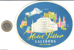 ETIQUETA DE HOTEL  -HOTEL PITTER  -SALZBURG  -AUSTRIA - Etiquettes D'hotels