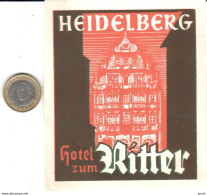 ETIQUETA DE HOTEL  -HOTEL ZUM RITTER  - HEIDELBERG  -ALEMANIA - Etiquettes D'hotels