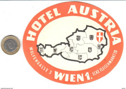ETIQUETA DE HOTEL  -HÔTEL AUSTRIA  -VIENA - Etiquettes D'hotels