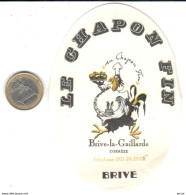 ETIQUETA DE HOTEL  -  LE CHAPON FIN  - BRIVE.LA.GAILLARDE  -FRANCIA - Etiquettes D'hotels