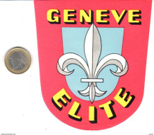 ETIQUETA DE HOTEL  -ELITE  -GENEVE (GINEBRA) SUIZA  (CON CHANELA) - Etiquettes D'hotels