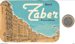 ETIQUETA DE HOTEL    -HOTEL TABER  -BARCELONA - Etiquettes D'hotels
