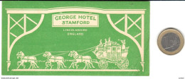 ETIQUETA DE HOTEL  - GEORGE HOTEL STAMFORD  -LINCOLNSHIRE  - ENGLAND - Etiquettes D'hotels