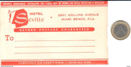 ETIQUETA DE HOTEL  - HOTEL SEVILLA  -MIAMI BEACH -FLORIDA - Etiquettes D'hotels