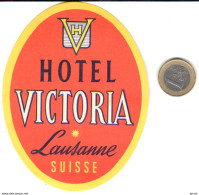 ETIQUETA DE HOTEL  - HOTEL VICTORIA  -LAUSANNE  -SUISSE - Etiquettes D'hotels